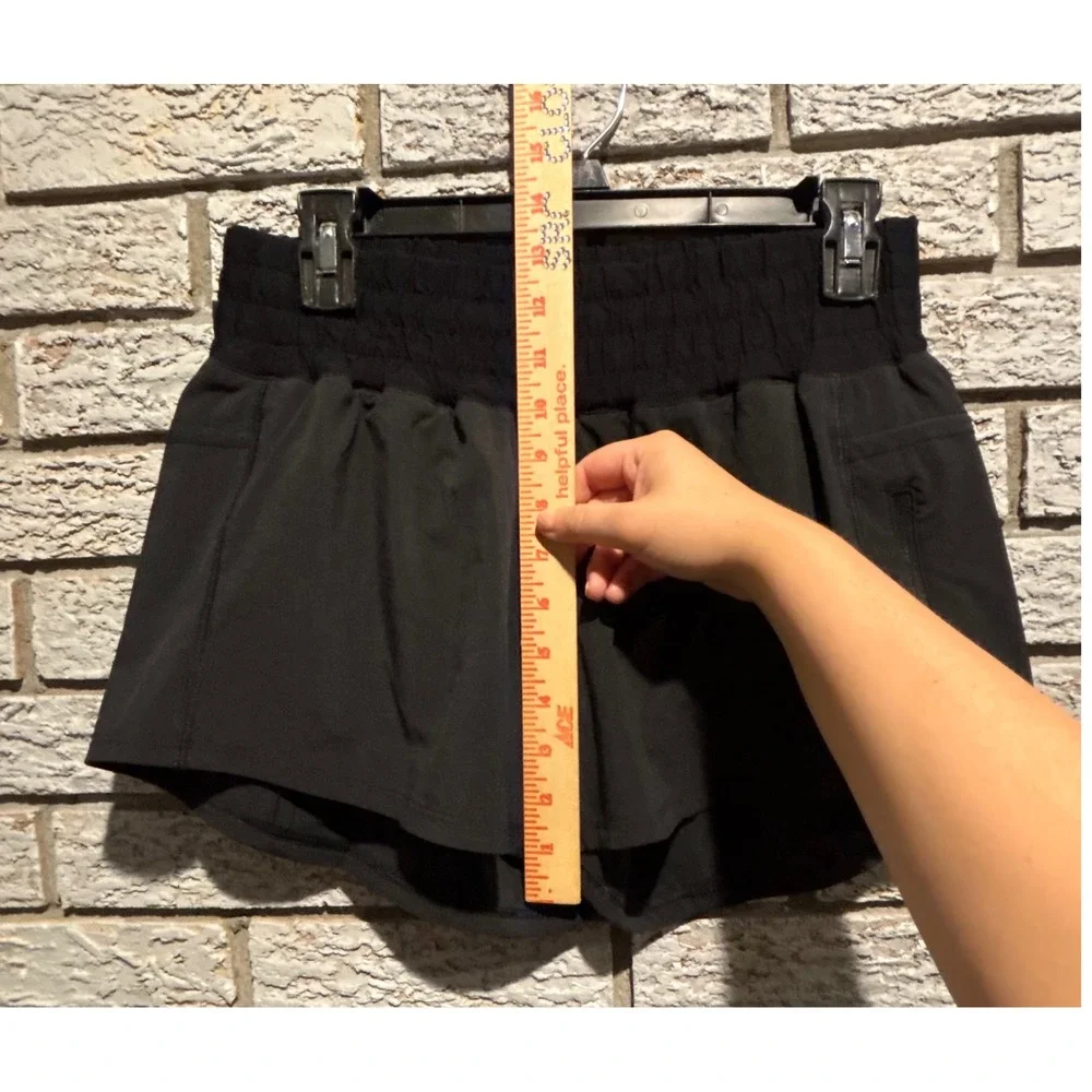 Lululemon Track That High-Rise Lined Shorts Black Size 8 Running Training